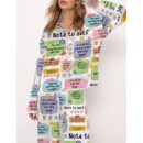 Note To Self Mental Health Satin Pajama Set For Women