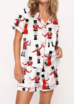 Nutcracker Cheers Satin Pajama Set For Women