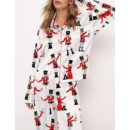 Nutcracker Cheers Satin Pajama Set For Women
