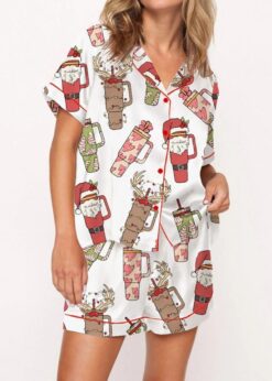 Obsessive Cup Disorder Christmas Satin Pajama Set For Women