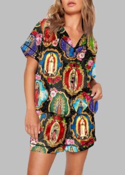 Our Lady of Guadalupe Floral Virgin Mary Pajama Set