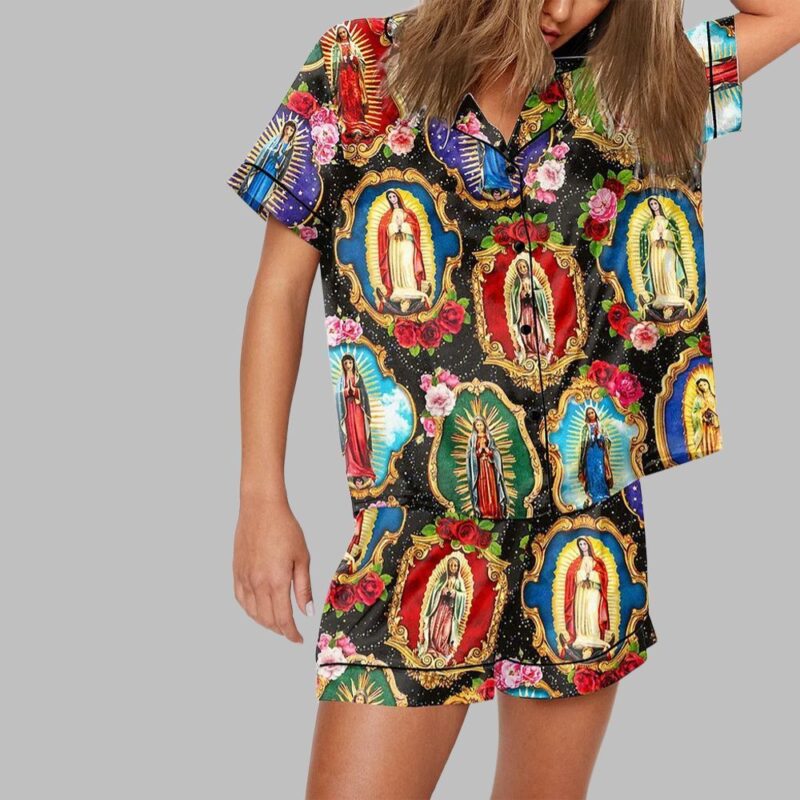 Our Lady of Guadalupe Floral Virgin Mary Pajama Set - Image 2