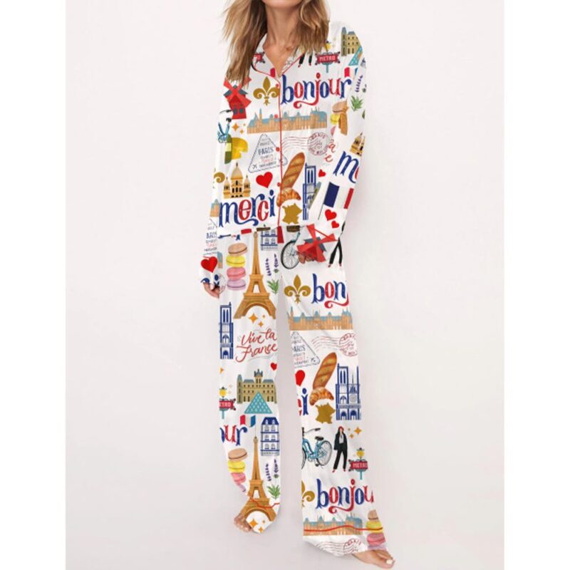 Paris Travel Pajama Set For Women - Image 2