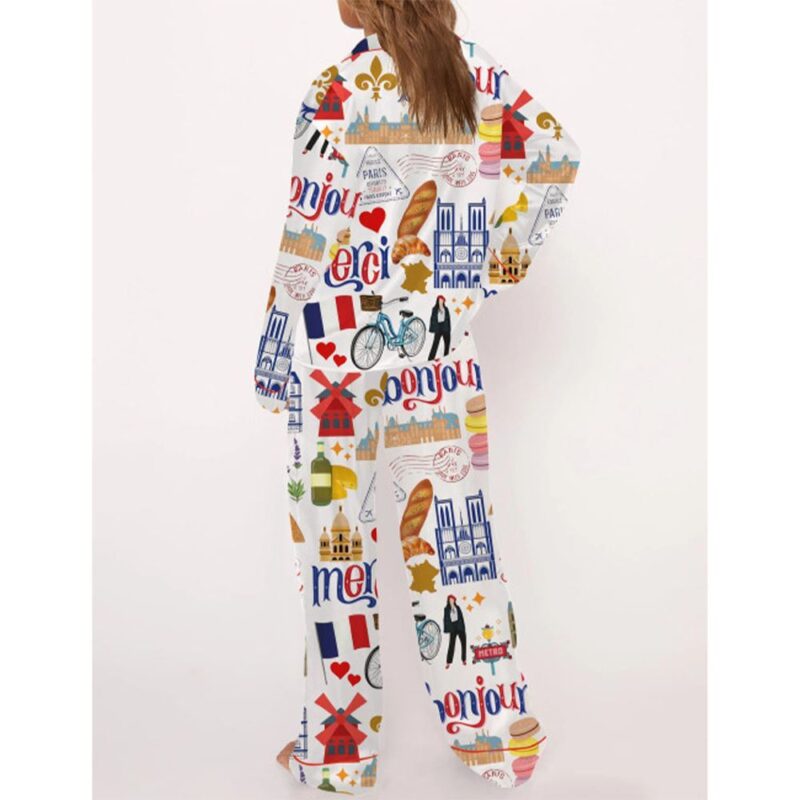 Paris Travel Pajama Set For Women - Image 3