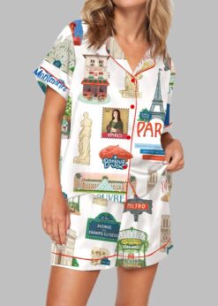 Paris Watercolour Travel Pajama Set