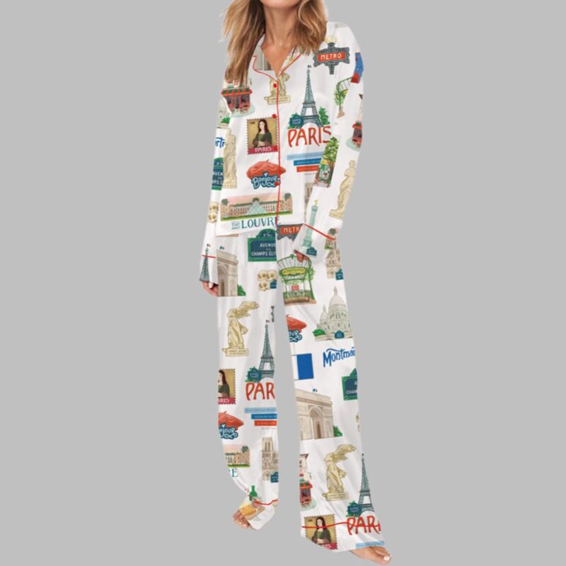 Paris Watercolour Travel Pajama Set - Image 3