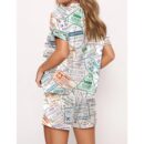 Passport Travel Stamps Pajama Set For Women