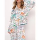 Passport Travel Stamps Pajama Set For Women