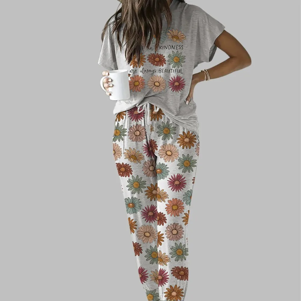 Peace And Kindness Casual Pajama Set For Women - Image 2