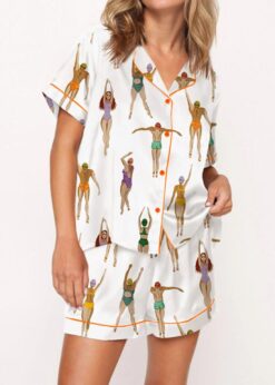 People Swimming Satin Pajama Set For Women