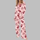 Pepper Drink Pink Coquette Bow Pajama Set For Women