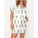 Phases Of A Golf Swing Satin Pajama Set For Women