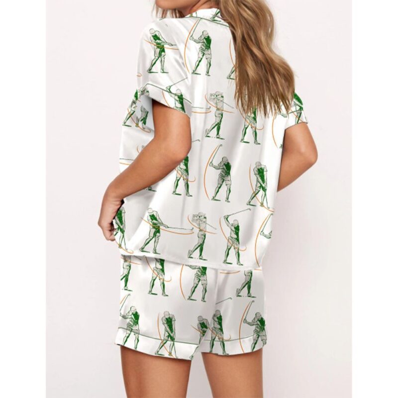 Phases Of A Golf Swing Satin Pajama Set For Women - Image 2
