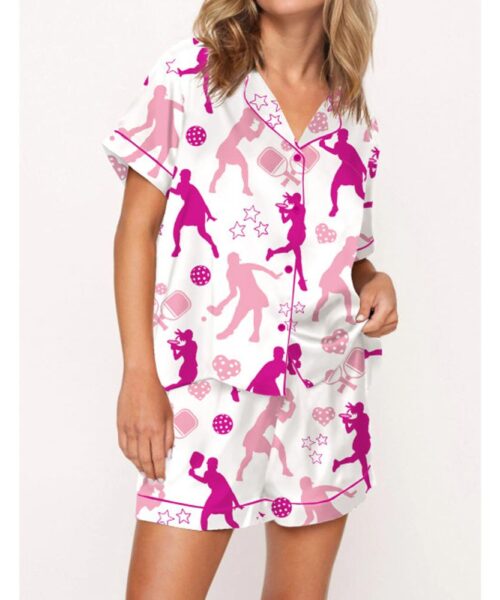 Pickleball Girl Satin Pajama Set For Women