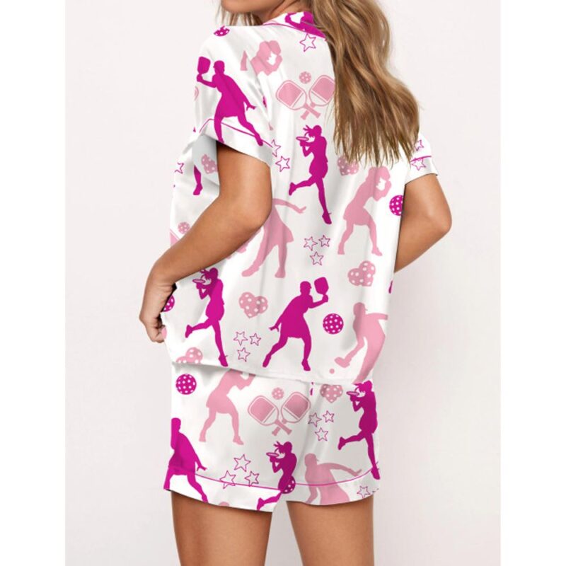 Pickleball Girl Satin Pajama Set For Women - Image 2