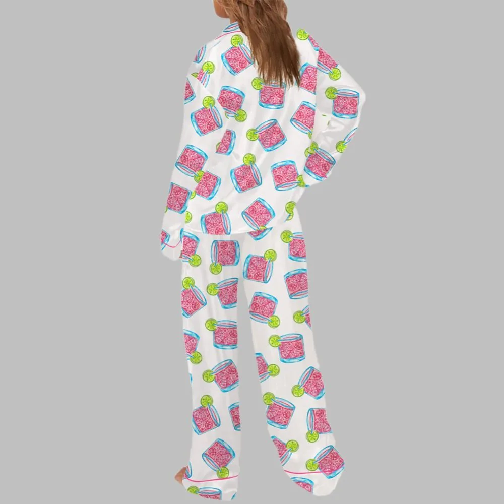 Pink Tequila Paloma Watercolor Pajama Set - Image 3