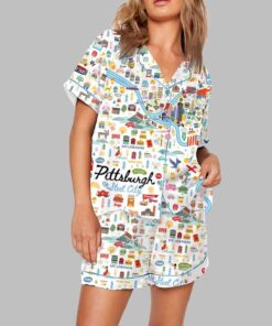 Pittsburgh Map Steelers Art Print Pajama Set