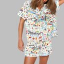Pittsburgh Map Steelers Art Print Pajama Set