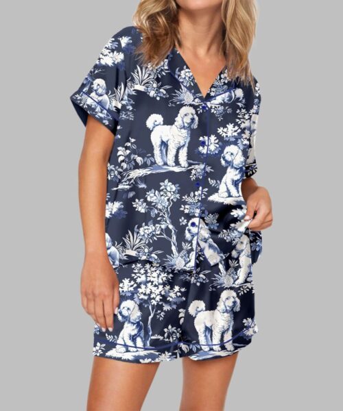 Poodle Dog Pajama Set For Women