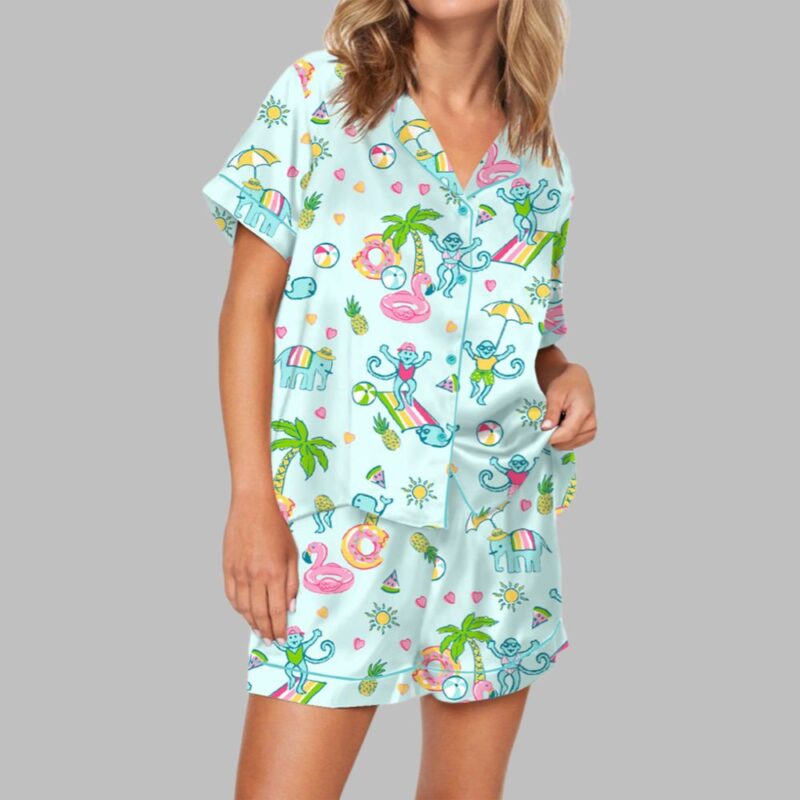 Pool Party Monkey Pajama Set - Image 3