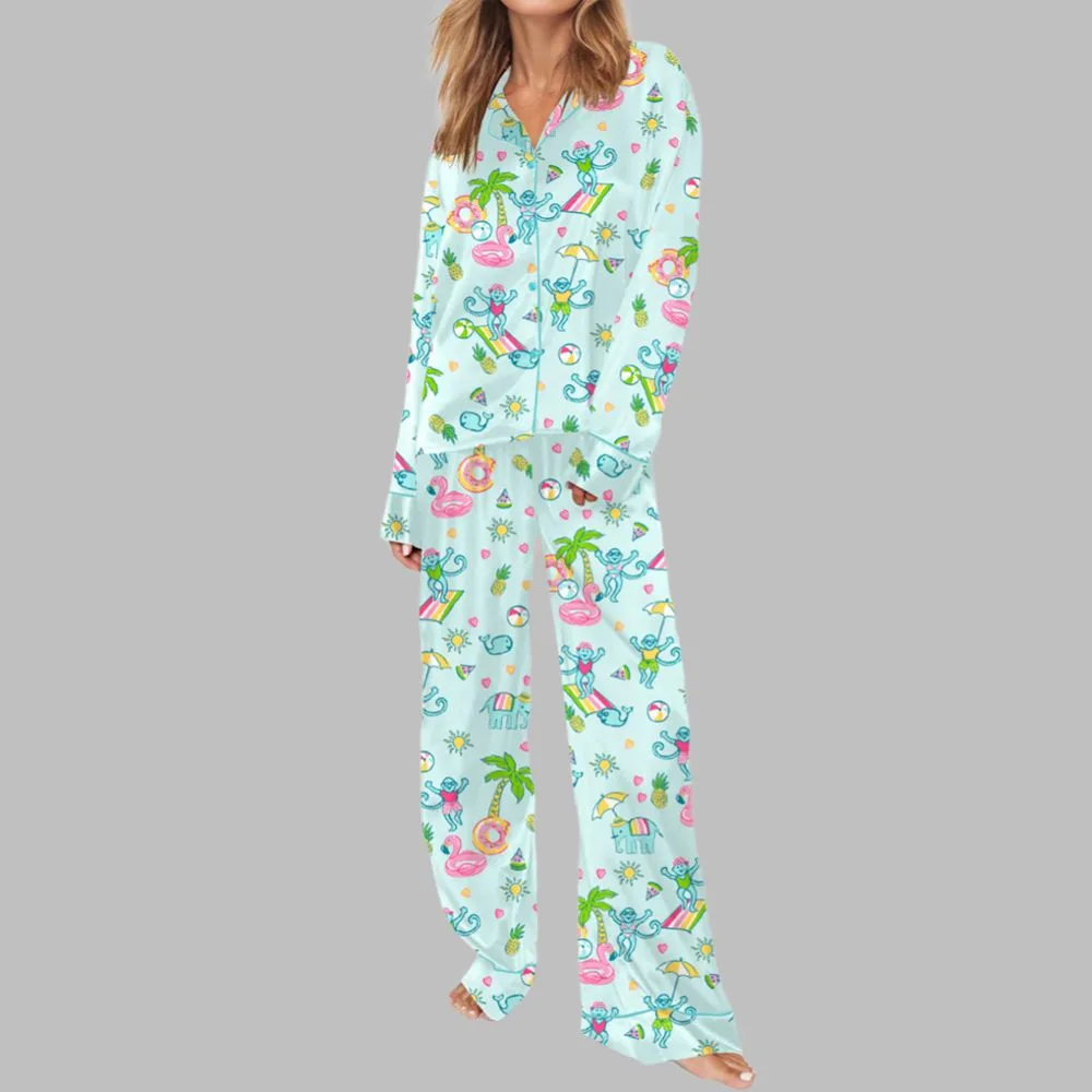 Pool Party Monkey Pajama Set - Image 4