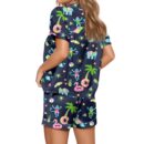 Pool Party Monkey Satin Pajama Set For Women