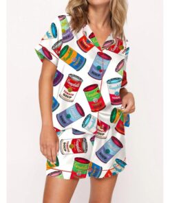 Pop Art Tomato Soup Pajama Set For Women