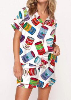 Pop Art Tomato Soup Pajama Set For Women