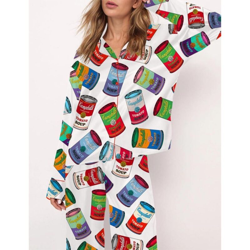 Pop Art Tomato Soup Pajama Set For Women - Image 2