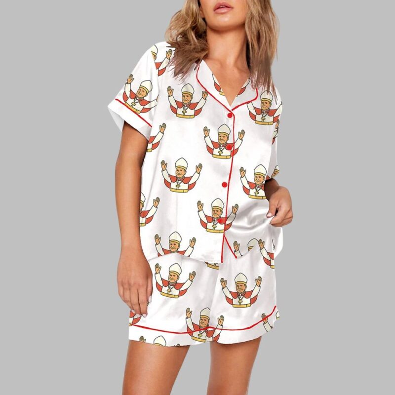 Pope Leo XIV Catholic Print Pajama Set