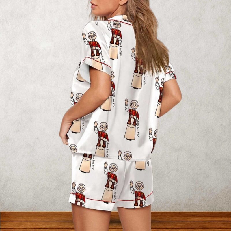 Pope Leo XIV First American Pope Pajama Set For Women - Image 3