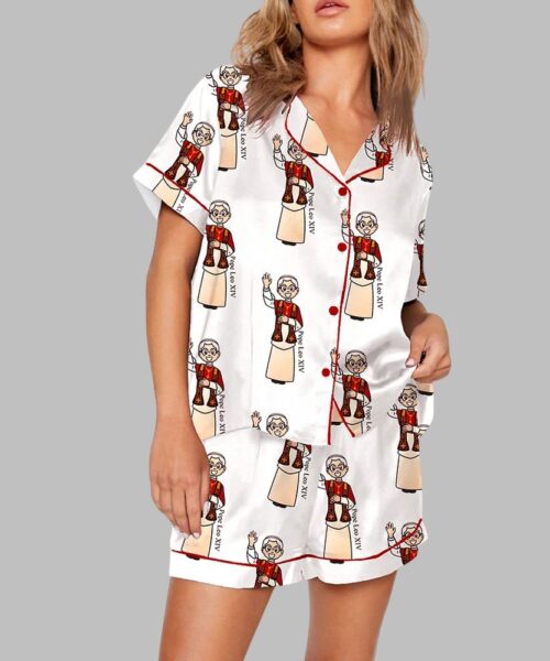 Pope Leo XIV First American Pope Print Pajama Set