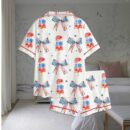 Popsicle Patriotic Coquette Bow American Satin Pajama Set