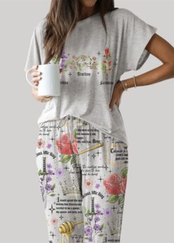 Powerless Bookish Casual Pajama Set For Women