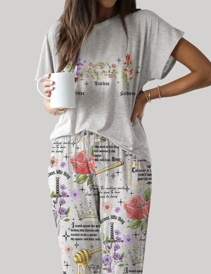 Powerless Bookish Casual Pajama Set For Women