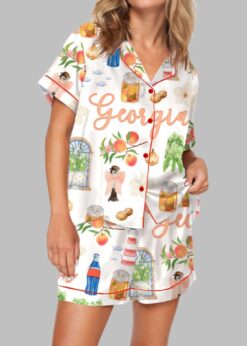 Preppy Georgia Peach Pajama Set