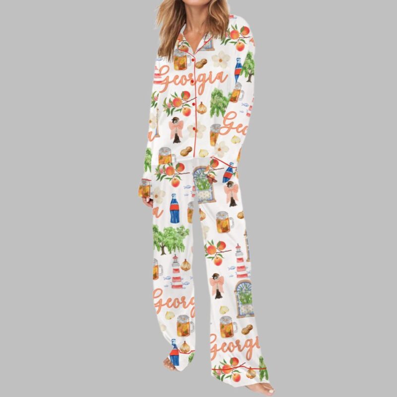 Preppy Georgia Peach Pajama Set - Image 3