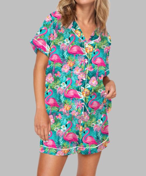 Preppy Tropical Flamingo Pajama Set