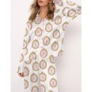 Press For Champagne Button Satin Pajama Set For Women
