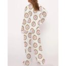 Press For Champagne Button Satin Pajama Set For Women