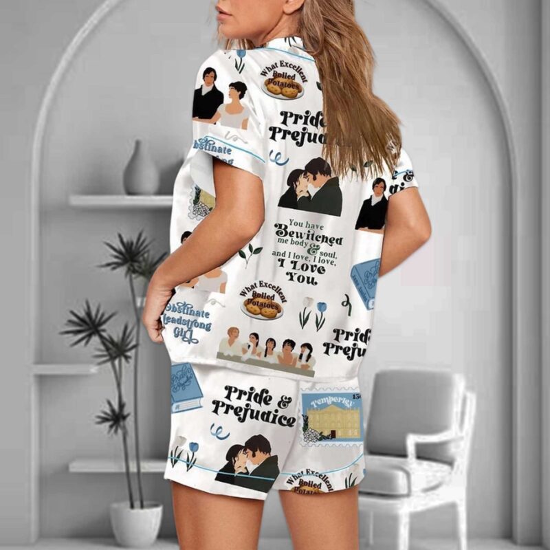 Pride And Prejudice Print Pajama Set For Women - Image 2