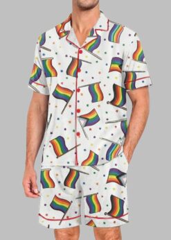 Pride Flags Pride Month Love Is Love Print Pajama Set