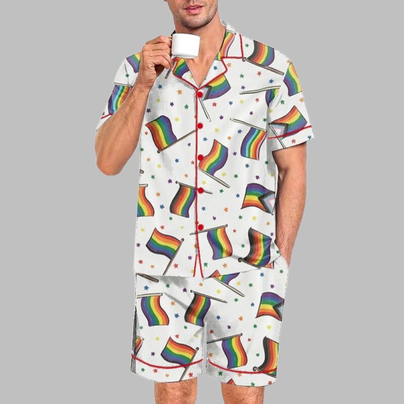 Pride Flags Pride Month Love Is Love Print Pajama Set - Image 2