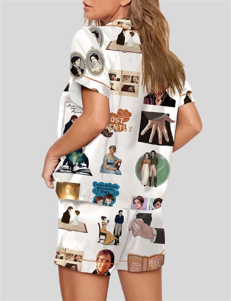 Pride and Prejudice Inspired Print Pajama Set - Image 3