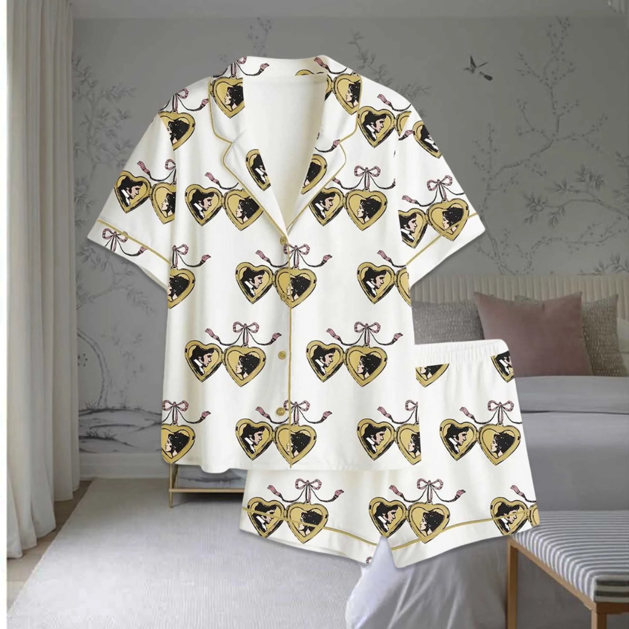 Pride and Prejudice Locket Satin Pajama Set