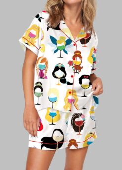 Princess Wine Glass Pajama Set For Women