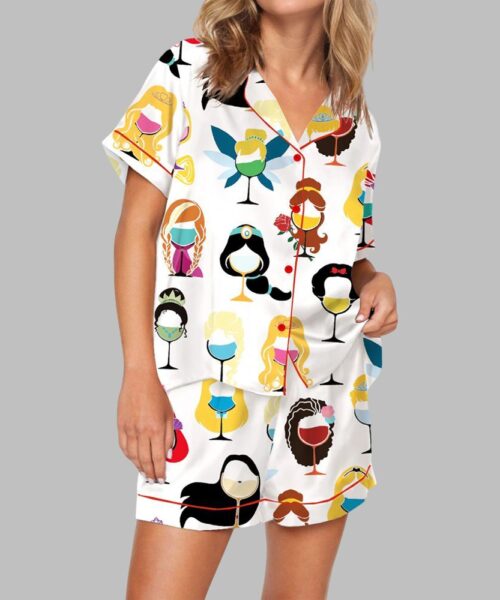 Princess Wine Glass Pajama Set For Women