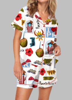 Puerto Rico Travel Pajama Set For Women