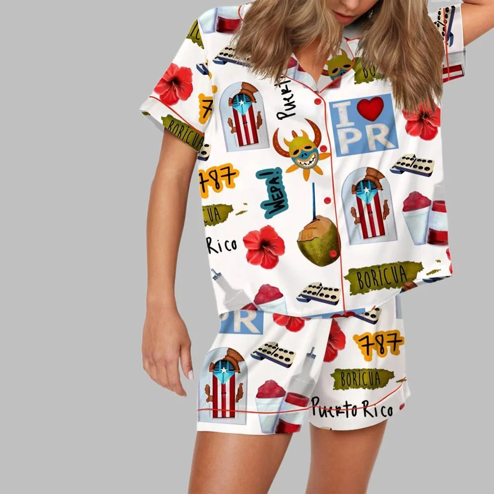 Puerto Rico Travel Pajama Set For Women - Image 2