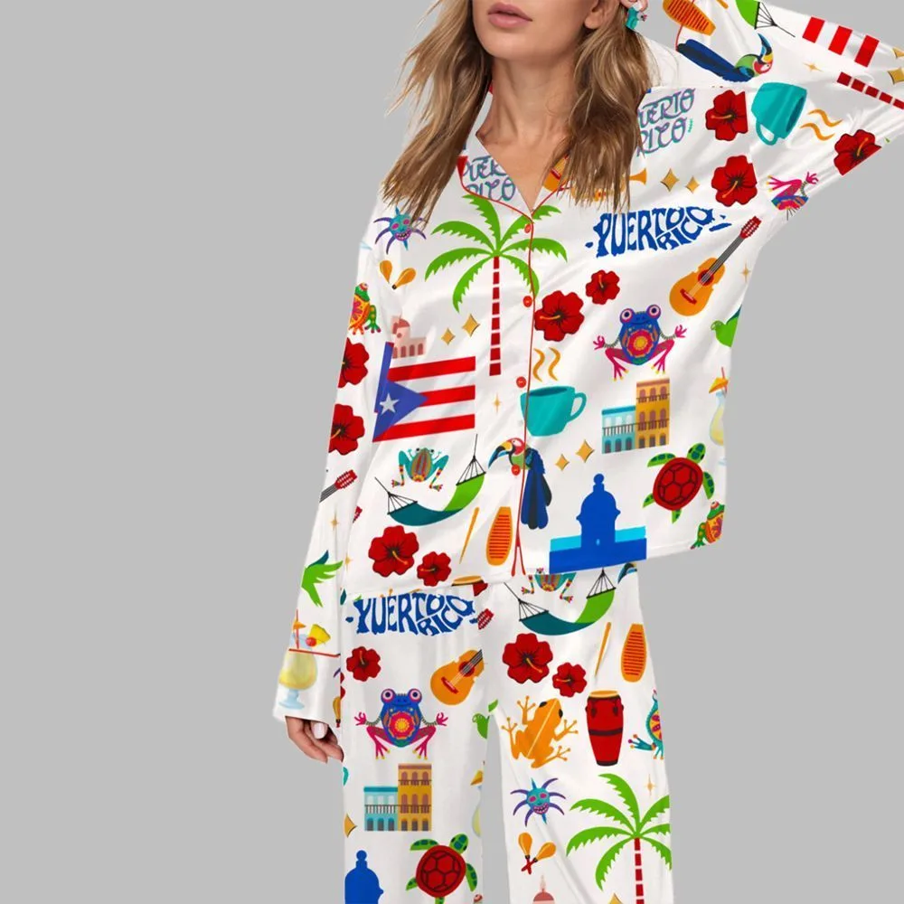 Puerto Rico Vacation Pajama Set For Women - Image 2